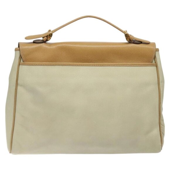LOEWE Anagram Business Bag Leather 2way Beige Gold Auth 121886 - Picture 2 of 16